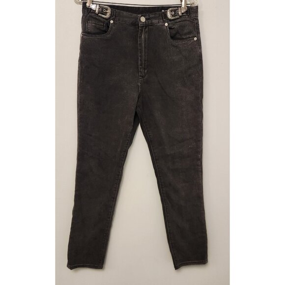 BLANKNYC Jeans The Bleeker High‎ Rise Skinny Western Buckles Black Sz 29 EUC - Picture 5 of 16